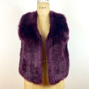 THALIA Purple Faux Fur Vest
